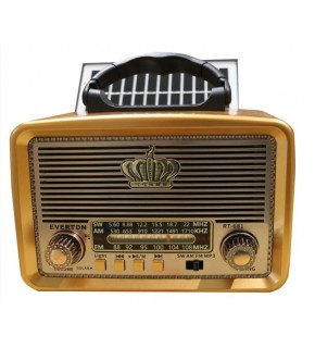 Everton RT-681  Solarlı,Ledli, Şarjlı Nostaljik Radyo (FM-AM-SW-USB-TF)