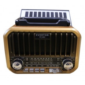 Everton RT-685  Şarjlı,Solarlı  Nostaljik Radyo ( Bluetooth-USB-SD-FM)