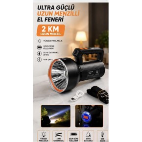 Everton Rt-698A Şarjlı Projektör 50w 5000lumen Şarjlı (15 Saat) Powerbank Özellik 2km Menzil