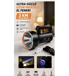 Everton Rt-698A Şarjlı Projektör 50w 5000lumen Şarjlı (15 Saat) Powerbank Özellik 2km Menzil