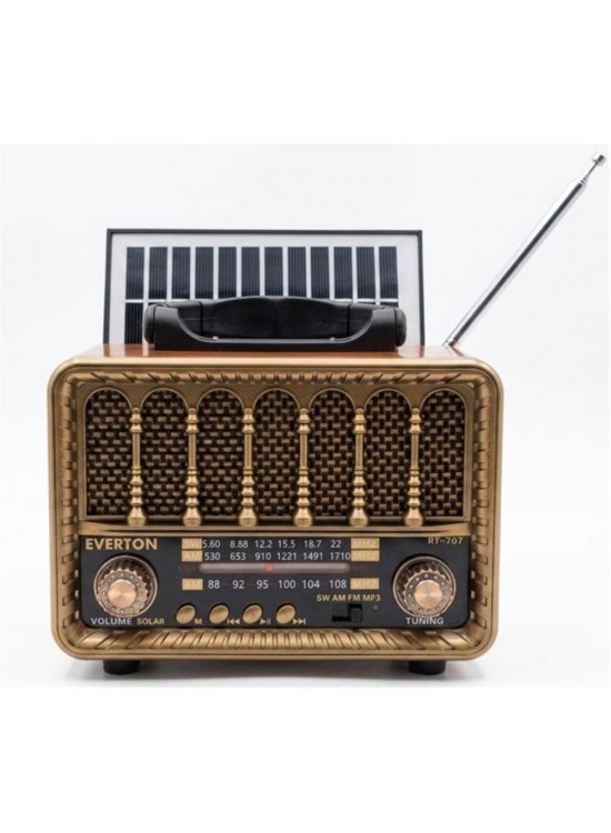 Everton RT-707 Bluetooth-USB-SD-FM Şarjlı Nostaljik Radyo Solarlı Radyo Everton RT-707 Bluetooth-USB-SD-FM Şarjlı Nostaljik Radyo Solarlı Radyo
