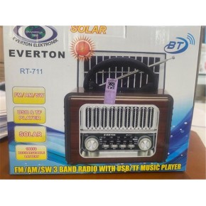 Everton Rt-711-Usb-Tf-Am-Fm-Sw-Tws-Usb Güneş Enerjili  Nostaljik Radyo