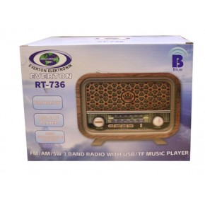 Everton RT-736  Bluetooth-USB-SD-FM Şarjlı  Nostaljik Radyo