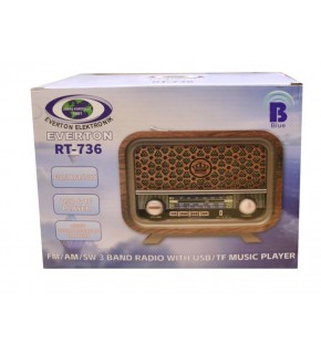 Everton RT-736  Bluetooth-USB-SD-FM Şarjlı  Nostaljik Radyo