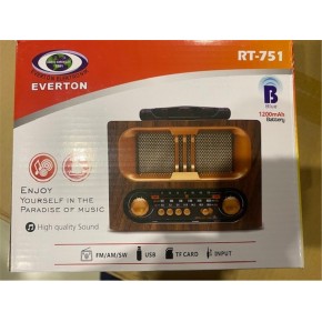 Everton Rt-751 -Fm-Am-Sw-Usb-Tf Card-Aux Nostaljik Radyo Solar (Güneş Paneli)
