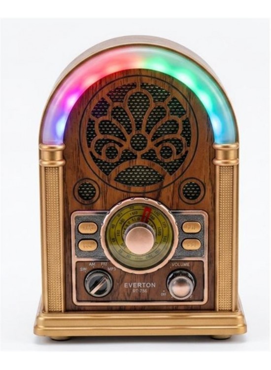 Everton RT-752 Şarjlı, Led Işıklı Nostaljik Radyo( Bluetooth-USB-SD-FM) Everton RT-752 Şarjlı, Led Işıklı Nostaljik Radyo( Bluetooth-USB-SD-FM)