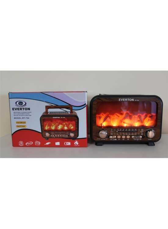 Everton Rt-754  Bluetooth Fm-Usb-Tf-Aux  Şarjlı Nostaljik Radyo