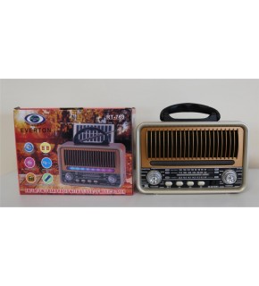 Everton Rt-769  Bluetooth Fm-Usb-Tf-Aux  Şarjlı Nostaljik Radyo