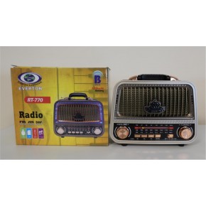 Everton Rt-770  Şarjlı Led Işıklı  Nostaljik Radyo(Bluetooth Fm-Usb-Tf-Aux)