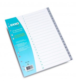 Exxo Seperatör 1-20 Rakamlı Plastik A4 TS-120