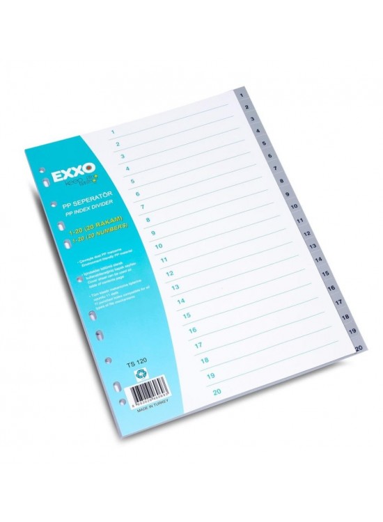 Exxo Seperatör 1-20 Rakamlı Plastik A4 TS-120