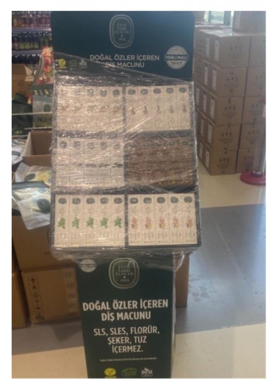 Eyüp Sabri Tuncer Doğa 90lı Diş Macunu Standı (Misvak-Karanfil-Bambu Karbon-Kakao-Nane-Zencefil)