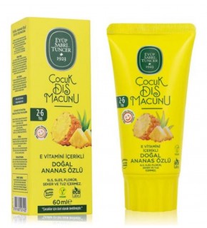 Eyüp Sabri Tuncer Doğal Ananas Özlü 2-6 Yaş Çocuk Diş Macunu 60 ml