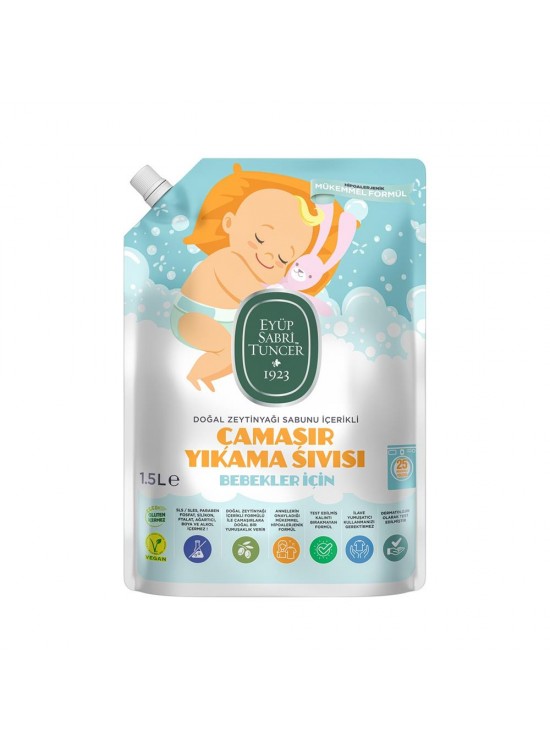 Eyüp Sabri Tuncer Doğal Zeytinyağı 1,5lt İçerikli Bebek Çamaşır Yıkama Sıvısı