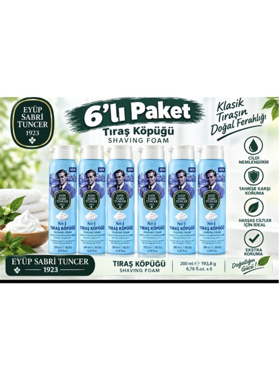 Eyüp Sabri Tuncer Tıraş Köpüğü No:1 - 200 ml 6lı Paket
