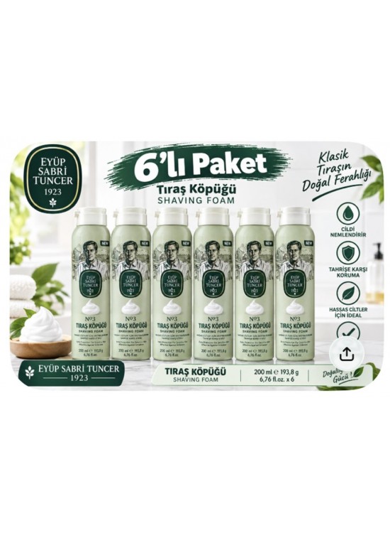Eyüp Sabri Tuncer Tıraş Köpüğü No:3 - 200 ml 6lı Paket Eyüp Sabri Tuncer Tıraş Köpüğü No:3 - 200 ml 6lı Paket