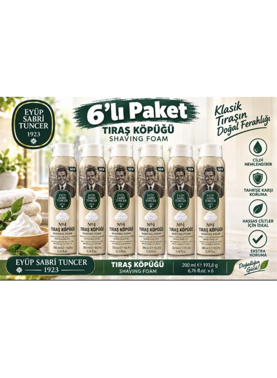Eyüp Sabri Tuncer Tıraş Köpüğü No:4 - 200 ml 6lı Paket