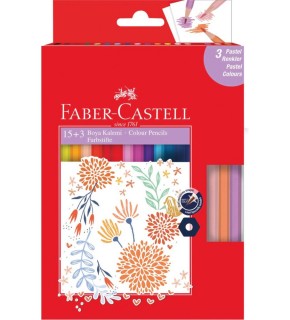 Faber-Castell 15+3 Pastel Renk Boya Kalemi