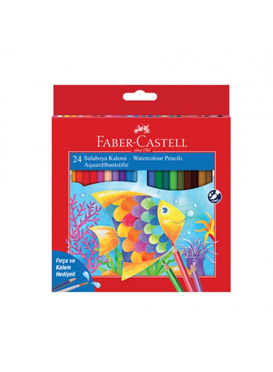 Faber-Castell Aquarell Kuru Boya 24 Renk Karton Kutu