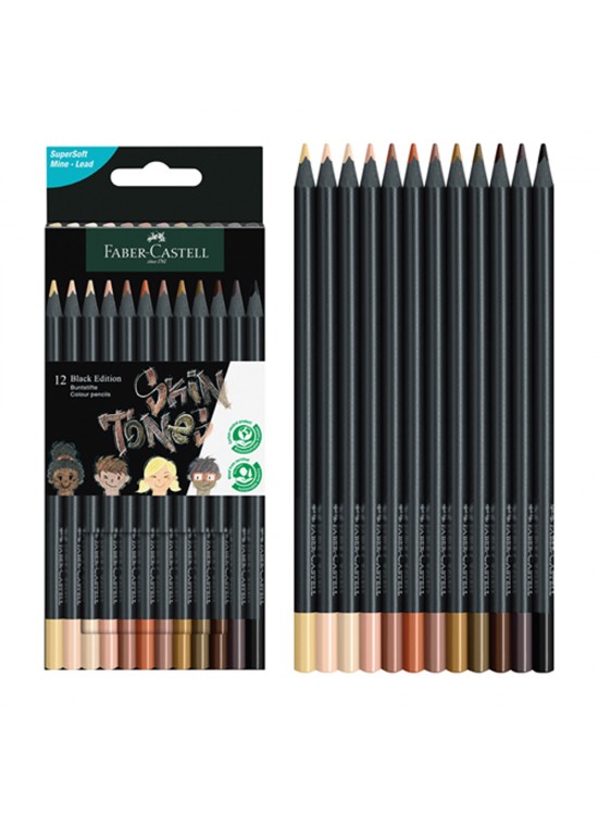 Faber-Castell Boya Kalemi Black Edition Skin Tones 12 Li 5171 116414 Faber-Castell Boya Kalemi Black Edition Skin Tones 12 Li 5171 116414