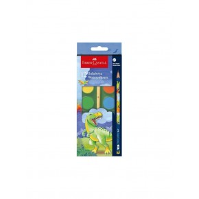 Faber-Castell Dino Büyük Boy Suluboya 12 Li+1 K.k 5292000002000