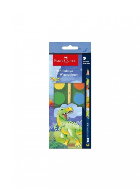 Faber-Castell Dino Büyük Boy Suluboya 12 Li+1 K.k 5292000002000 Faber-Castell Dino Büyük Boy Suluboya 12 Li+1 K.k 5292000002000