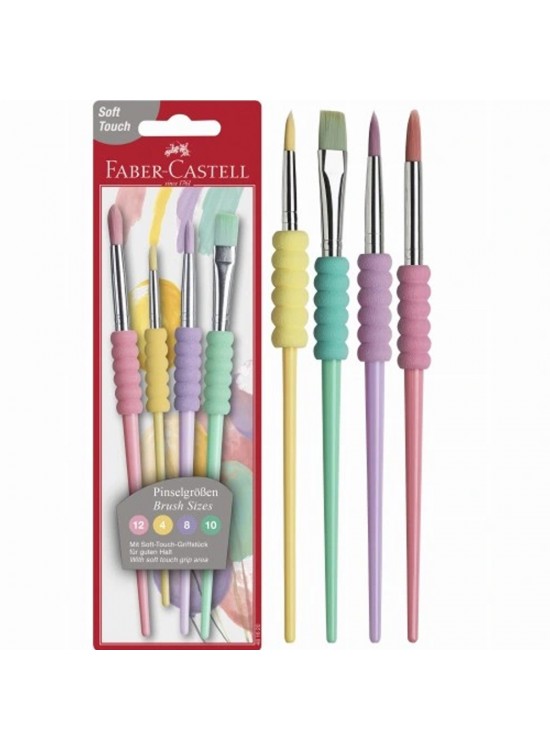 Faber-Castell Fırça Soft Touch Pastel 4 Çşt 10 Lu Faber-Castell Fırça Soft Touch Pastel 4 Çşt 10 Lu