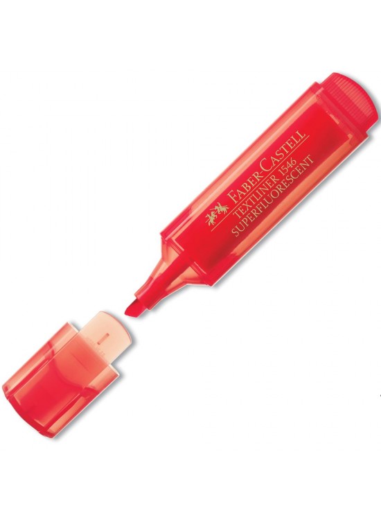 Faber-Castell Fosforlu Kalem Şeffaf Gövde Kırmızı 1546 (1 Adet)