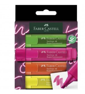 Faber-Castell Fosforlu Kalem Textliner Şeffaf G Genz 4 Lü 46