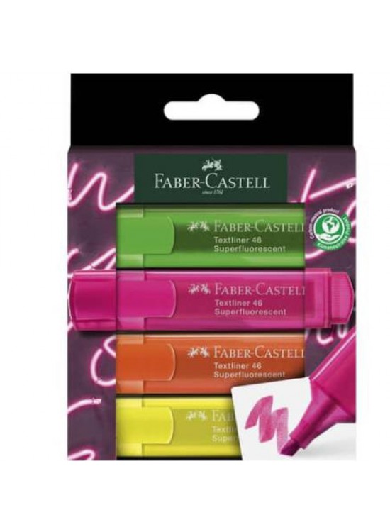 Faber-Castell Fosforlu Kalem Textliner Şeffaf G Genz 4 Lü 46