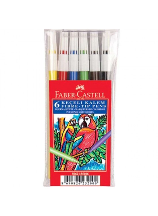 Faber-Castell Keçeli Boya Kalemi Yıkanabilir 6 Renk 5067 155106