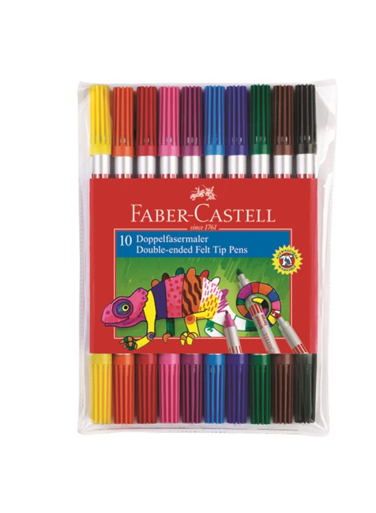 Faber-Castell Keçeli Kalem Çift Taraflı 10 Renk 15 11 10