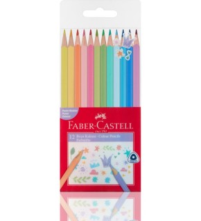 Faber-Castell Pastel Renkler Üçgen Kuru Boya Kalemi 12’li
