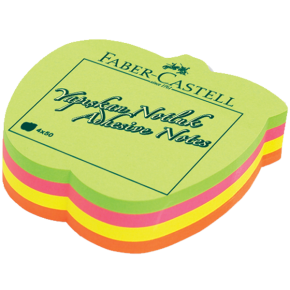 Faber-Castell Yapışkanlı Not Kağıdı Elma Şekilli 70x70 4 Renk 583039 (1 Adet)