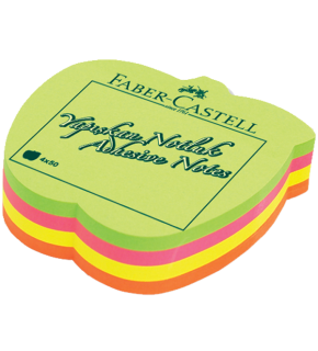 Faber-Castell Yapışkanlı Not Kağıdı Elma Şekilli 70x70 4 Renk 583039 (1 Adet)