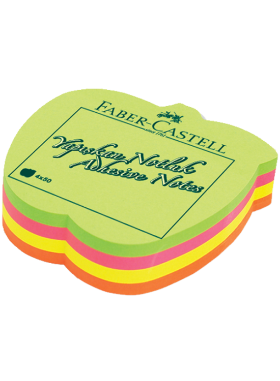 Faber-Castell Yapışkanlı Not Kağıdı Elma Şekilli 70x70 4 Renk 583039 (1 Adet) Faber-Castell Yapışkanlı Not Kağıdı Elma Şekilli 70x70 4 Renk 583039 (1 Adet)