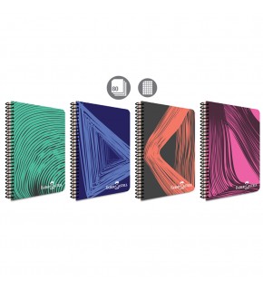 Faber-Castell Spiralli Defter Plastik Kapak Waves 80 YP Kareli