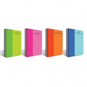 Faber-Castell Spiralli Defter Plastil Kapak Bicolor 100 YP Çizgili