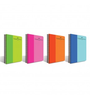 Faber-Castell Spiralli Defter Plastil Kapak Bicolor 100 YP Çizgili