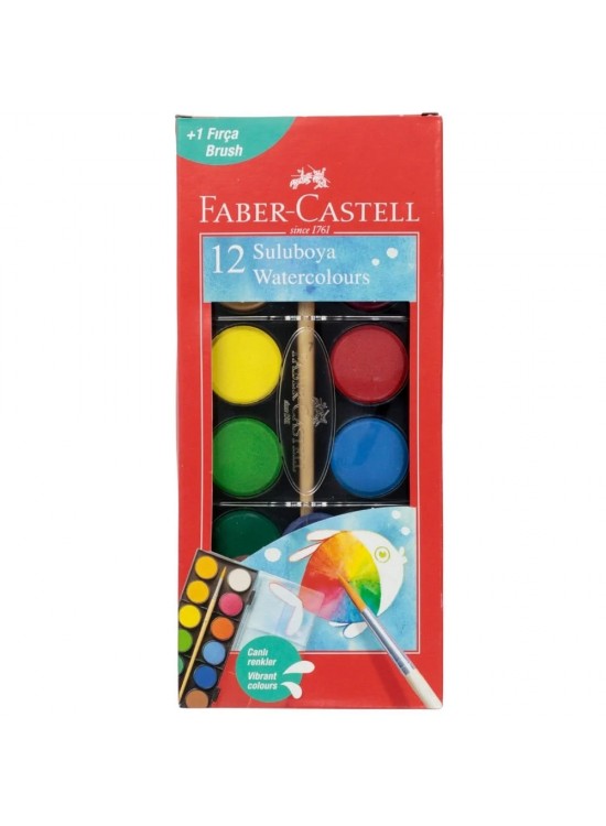 Faber-Castell Sulu Boya Red Line Büyük Boy 12 Renk 5292 125012 Faber-Castell Sulu Boya Red Line Büyük Boy 12 Renk 5292 125012