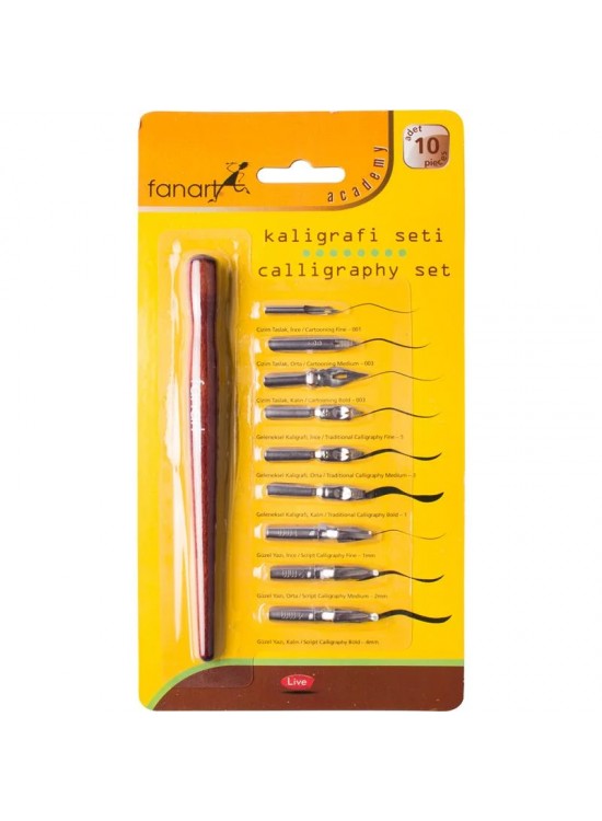 Fanart Academy Kaligrafi Seti (Divit Sapı + 9 Uç)