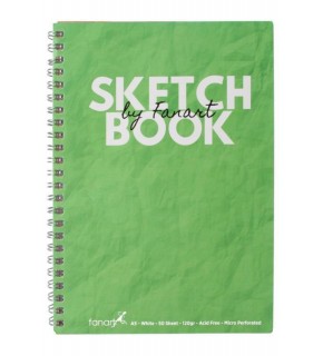 Fanart Academy Sketch Book 120 GR Spiralli 50 YP A5 Yeşil 8673