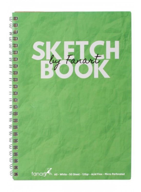 Fanart Academy Sketch Book 120 GR Spiralli 50 YP A5 Yeşil 8673