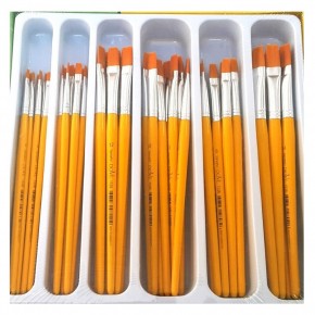 Fanart Düz Fırça Renkli Saplar Sentetik Kıllı Akrilik-Yağlı Boya 536 (1 Adet)