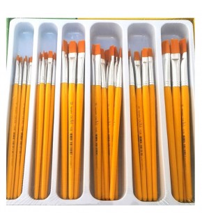 Fanart Düz Fırça Renkli Saplar Sentetik Kıllı Akrilik-Yağlı Boya 536 (1 Adet)