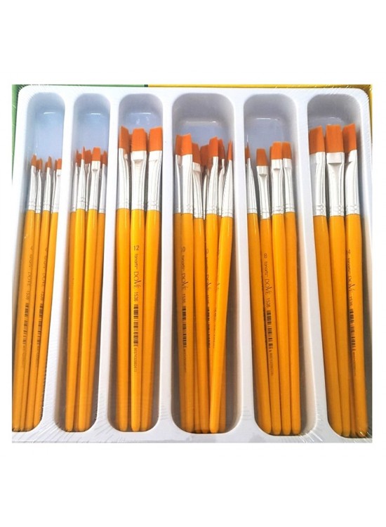 Fanart Düz Fırça Renkli Saplar Sentetik Kıllı Akrilik-Yağlı Boya 536 (1 Adet)