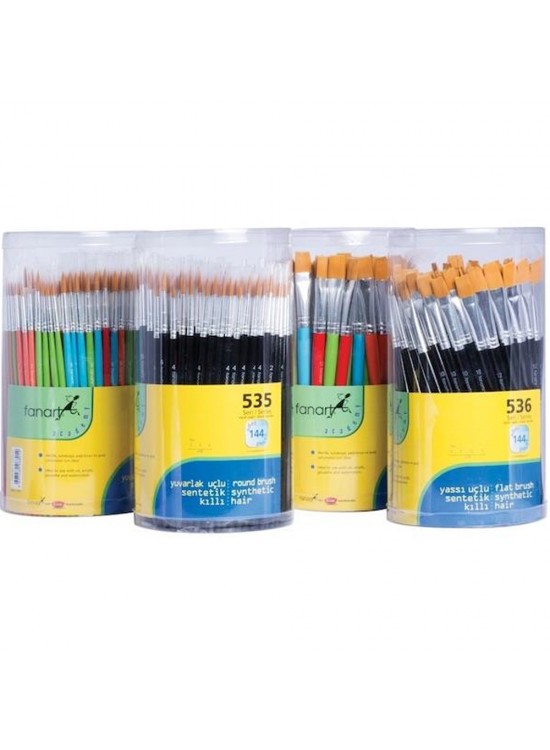 Fanart Yuvarlak Fırça Sentetik Kıllı Akrilik-Yağlı Boya 535 (1 Adet)
