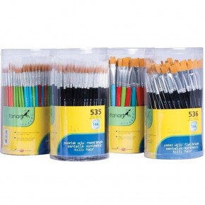 Fanart Yuvarlak Fırça Sentetik Kıllı Akrilik-Yağlı Boya Renkli 535 (1 Adet)
