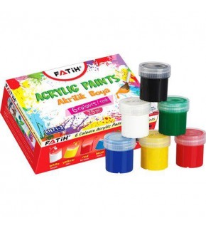 Fatih Akrilik Boya 25 ML 6 LI Takım Karışık
