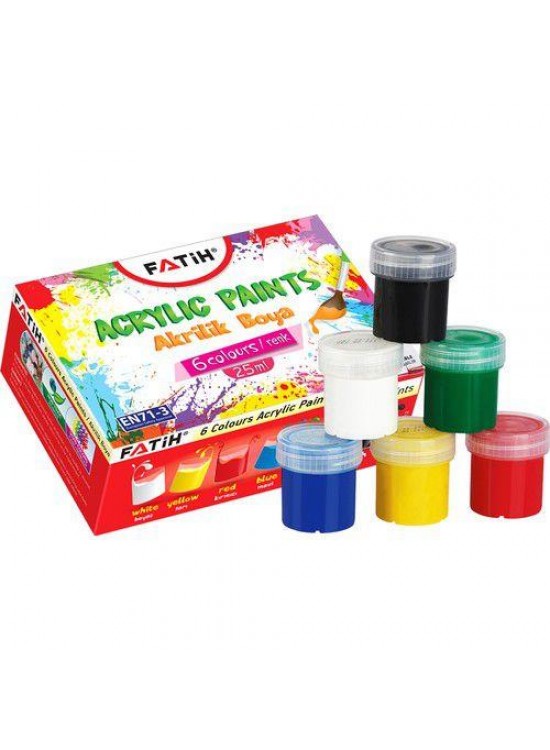 Fatih Akrilik Boya 25 ML 6 LI Takım Karışık